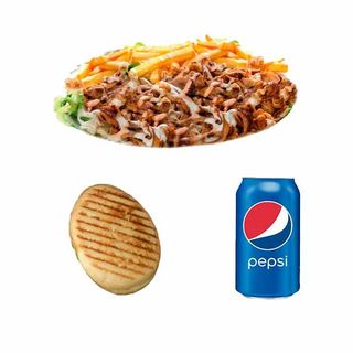 Menú De Plato Con Bebida Y Pan