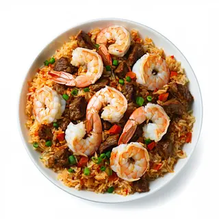 Arroz Con Carne Y Gambas