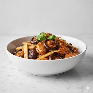 Pollo Con Bambú Y Seta