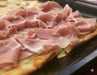 Focaccia con prosciutto cotto