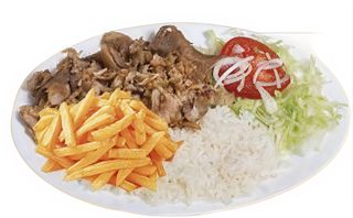 Plato Kebab Con Arroz
