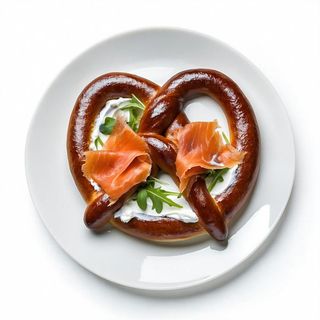 Bretzel con salmone e crema di formaggio