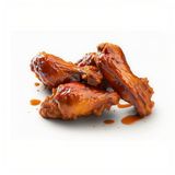 Alitas de pollo 7 piezas con salsa barbacoa y patatas fritas