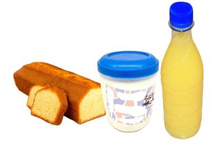 1/2 Barre de Cake + 1 Pot de Lait + 1 Pot de Jus au Choix