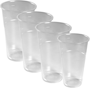 Lightweight Clear Plastic Cup 500ml Capacity 4X