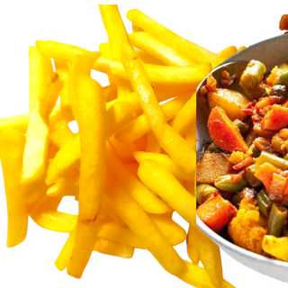 Verduras A La Parrilla Con Patatas Fritas