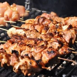 Pinchos a la parrilla de pollo