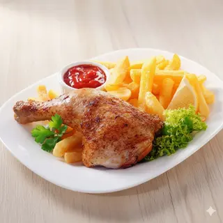 1/4 poulet frites