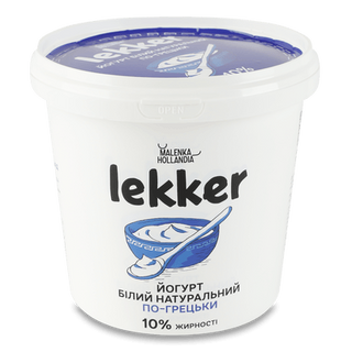 Йогурт Lekker По-грецьки білий натуральний 10% відро (1кг)