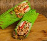 Шаурма в зеленому лаваші з подвійним  м'ясом курки