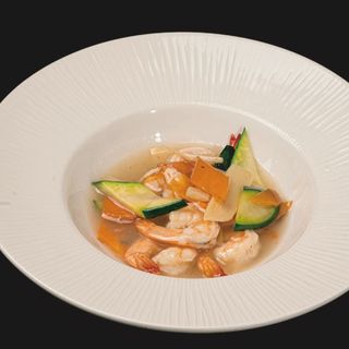 189. Gamberi con verdure