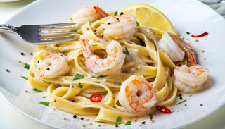 Tagiatelle z krewetkami