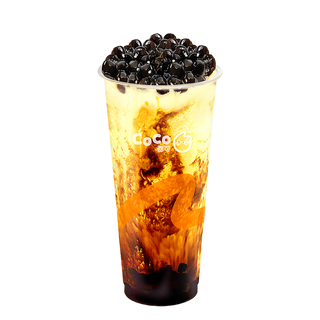 Leche fresca con azúcar moreno y tapioca