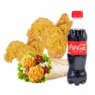1 Rouleau De Poulet & 2 Morceaux De Poulet & 1 Cola