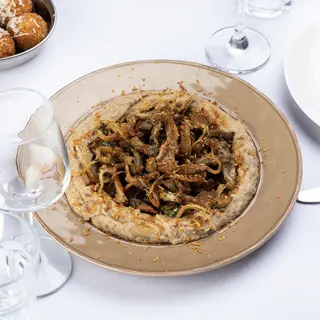 Oyster Mushroom With Bean Puree