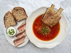 Борщ з салом та хлібом (650g)