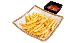 Frytki średnie z ketchupem