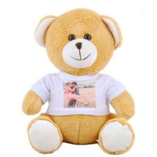 Ursulet de plus 15x20 cm, cu tricul personalizat