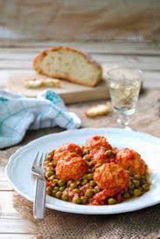 Polpette di merluzzo con piselli