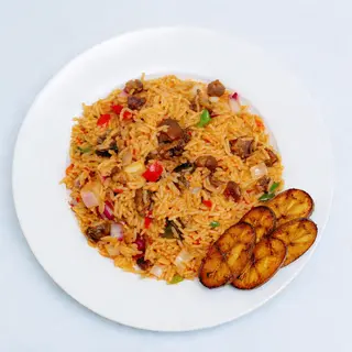 Asun Pepper Rice + Fried Plantain