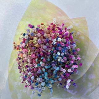 Bukiet kolorowej gipsówki mały