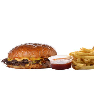 Cheese Burger with fries