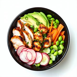 Poke De Ensalada Con Pollo Crujiente