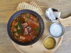 Борщ з копченими реберцями