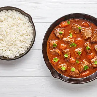 Beef with Rice, Ugali or Chapati