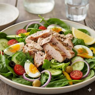 Зелена салата с риба тон