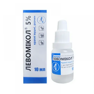 Левоміколь 5% краплі для вух 10мл