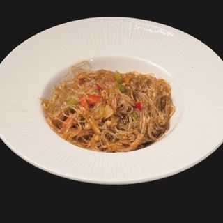 166. Spaghetti di soia con carne piccante