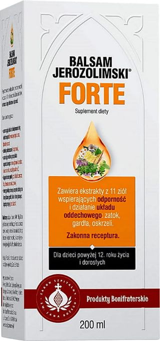 Balsam Jerozolimski Forte Ekstrakty 11 ziół 200 ml Produkty Bonifraterskie