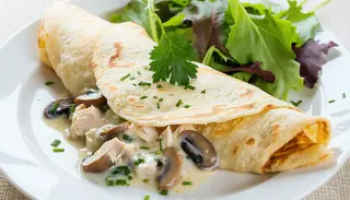 Crêpe Poulet Champignons Pesto