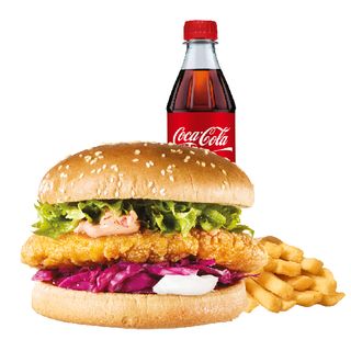 Ретро бургер с хрупкаво пиле голямо меню