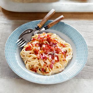 Спагетти Карбонара с говяжьим беконом