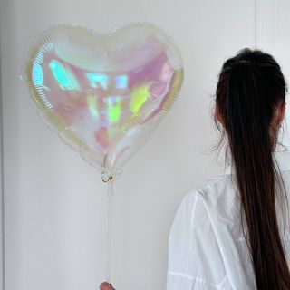 Серце голографічне прозоре, 45 см