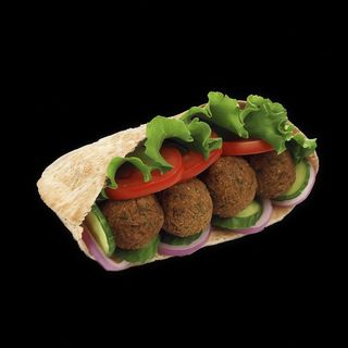 Kebab pan de pita de falafel