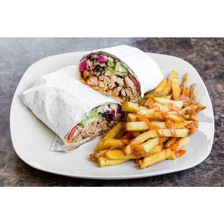 Open Chicken Shawarma Wrap