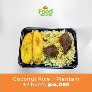 Coconut Rice + Plantain + 2 beefs