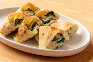 Rolinhos de Espinafres e Ricotta (Vegetariano)