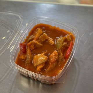 Magra con tomate y pimientos (Ración)