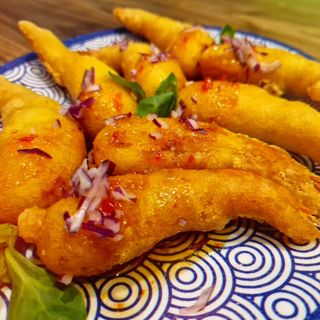Gambas En Tempura Con Salsa Oriental