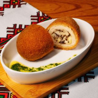 Kiev Cutlet with Mushrooms and cheese