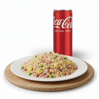 Riso cantonese + Lattina Coca-Cola