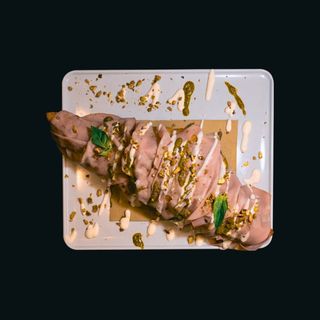 Mortadella e pistacchio fritta