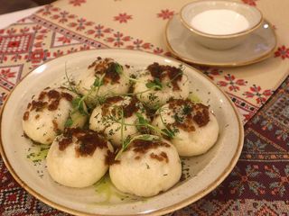 Галушки с мясом