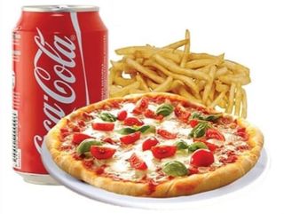 Menú Pizza Pequeña + Patatas + Bebida