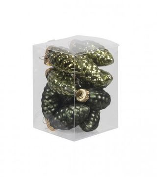 (209320) Ukras za jelku stakleni šišarka 60mm zelena 12/1 113845