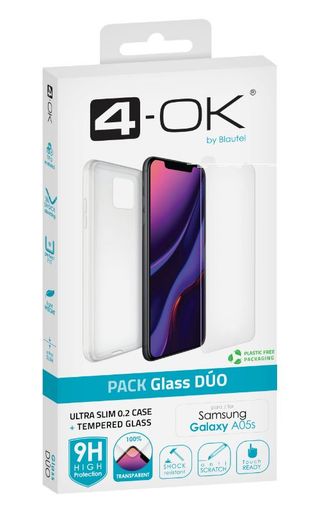 Pack Glass Dúo Funda Protectora 4-Ok Protek + Protector Tempered Glass De Vidrio Templado Para Samsung Galaxy A05S - 8428728160271